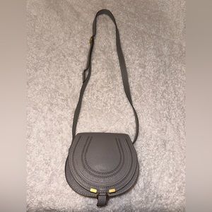 Selling Chloe Marcie Whipstitch Crossbody Bag in gray